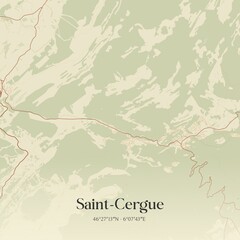 Vintage map of Saint-Cergue, Switzerland.