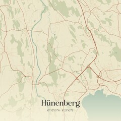Vintage map of Hünenberg, Switzerland.