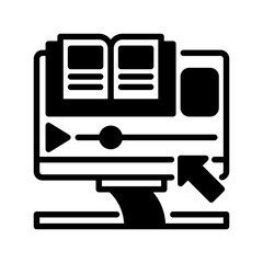 Fototapeta premium Online Learning line icon. Universal creative premium symbol. Vector sign icon logo template. Vector illustration