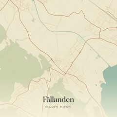 Fototapeta premium Vintage map of Fällanden, Switzerland.