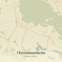 Vintage map of Oberstammheim, Switzerland.