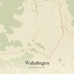 Vintage map of Waltalingen, Switzerland.