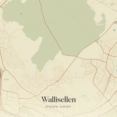 Vintage map of Wallisellen, Switzerland.