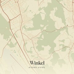 Vintage map of Winkel, Switzerland.