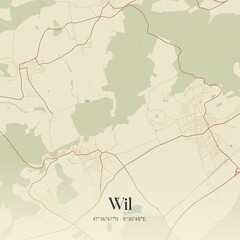 Obraz premium Vintage map of Wil, Switzerland.