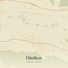 Vintage map of Dänikon, Switzerland.