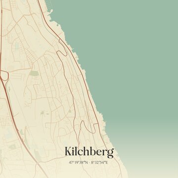 Vintage map of Kilchberg, Switzerland.