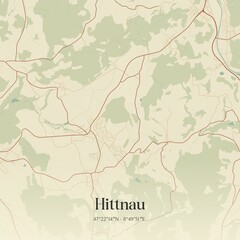 Obraz premium Vintage map of Hittnau, Switzerland.