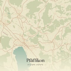 Vintage map of Pfäffikon, Switzerland.