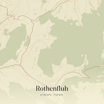 Vintage map of Rothenfluh, Switzerland.