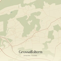 Vintage map of Grossaffoltern, Switzerland.