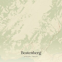 Vintage map of Beatenberg, Switzerland.