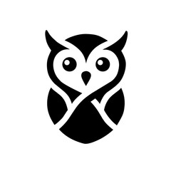 Minimalist owl silhouette logo