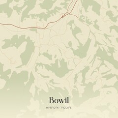 Vintage map of Bowil, Switzerland.