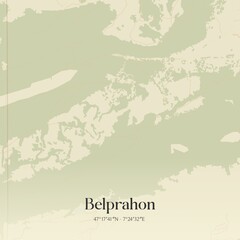 Vintage map of Belprahon, Switzerland.