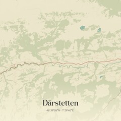 Fototapeta premium Vintage map of Därstetten, Switzerland.