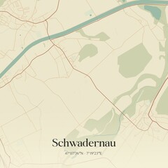 Vintage map of Schwadernau, Switzerland.
