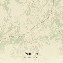 Vintage map of Saanen, Switzerland.