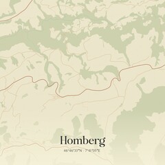 Obraz premium Vintage map of Homberg, Switzerland.