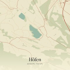 Vintage map of Höfen, Switzerland.