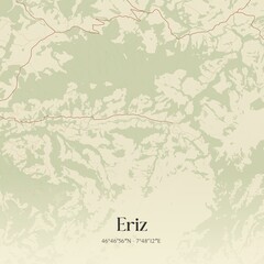 Vintage map of Eriz, Switzerland.