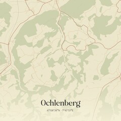 Fototapeta premium Vintage map of Ochlenberg, Switzerland.