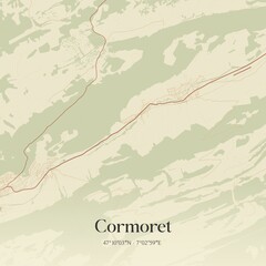 Obraz premium Vintage map of Cormoret, Switzerland.
