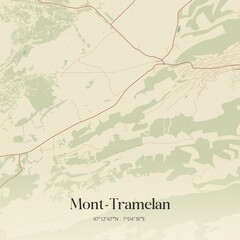 Vintage map of Mont-Tramelan, Switzerland.