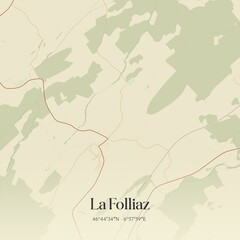 Vintage map of La Folliaz, Switzerland.