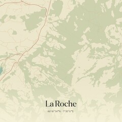 Vintage map of La Roche, Switzerland.