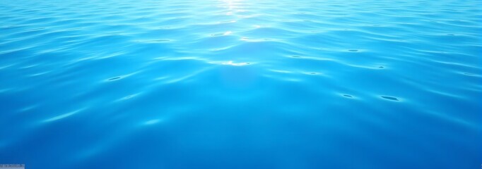 Tranquil sunlit blue ocean surface with gentle waves and reflection