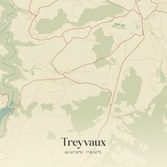 Obraz premium Vintage map of Treyvaux, Switzerland.