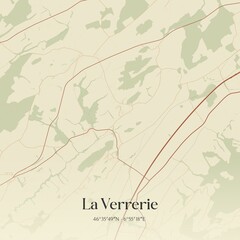 Vintage map of La Verrerie, Switzerland.
