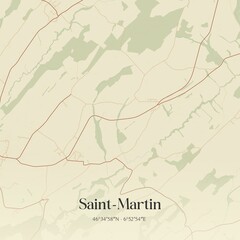 Naklejka premium Vintage map of Saint-Martin, Switzerland.