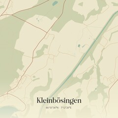 Vintage map of Kleinbösingen, Switzerland.
