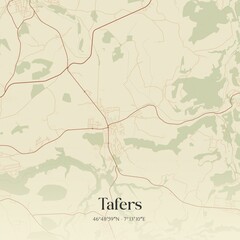 Vintage map of Tafers, Switzerland.