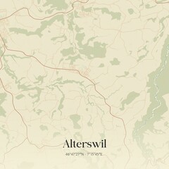 Fototapeta premium Vintage map of Alterswil, Switzerland.