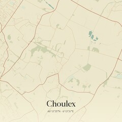 Vintage map of Choulex, Switzerland.