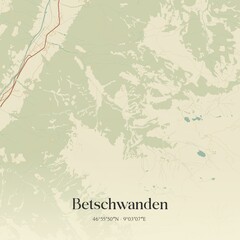 Vintage map of Betschwanden, Switzerland.