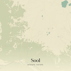 Obraz premium Vintage map of Sool, Switzerland.