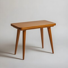 Fototapeta premium Asymmetrical Wooden Mid Century Modern Side Table for Stylish Interiors