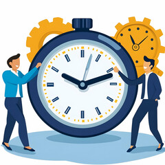 Teamwork Time Management Illustration