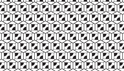 Geometric pattern in black and white. Seamless vector background.	