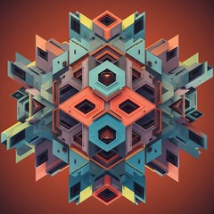 Naklejka premium Abstract Geometric Shapes Composition with Modern Architectural Design and Color Palette