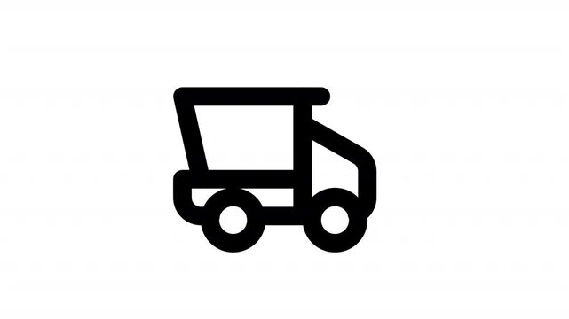Sand Truck animation icons for social media, presentations, videos, websites, etc. No background, Alpha channel.