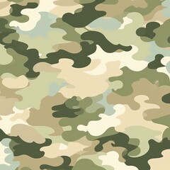 Fototapeta premium Minimalistic Flat Camouflage Pattern with Strong Military Texture and Shapes