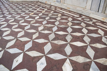 Amazing view of Taj Mahal which is among seven world wonders. Famous Indian Islamic heritage at cloudy day, Taj Mahal located at south bank of the Yamuna River