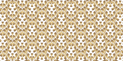 Shimmering Metallic Art Nouveau Inspired Leaf Motif Background
