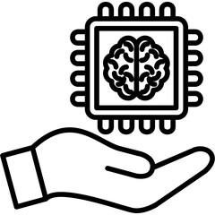 Brain Intelligence Chip Icon