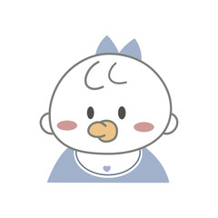 リボンを着けたシンプルな赤ちゃん